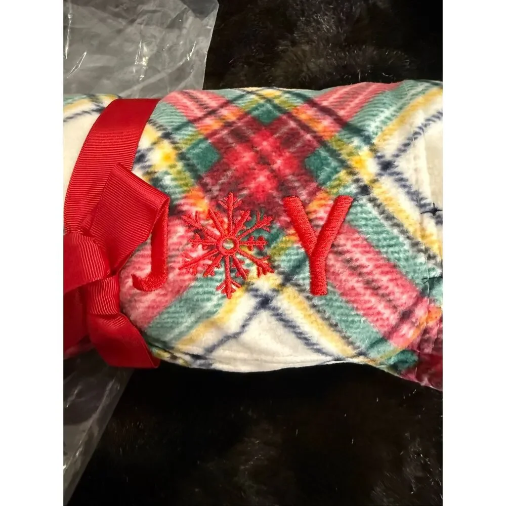 New  Talbots tartan fleece blanket in original wrapping. Beautiful holiday gift